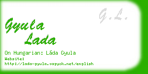 gyula lada business card